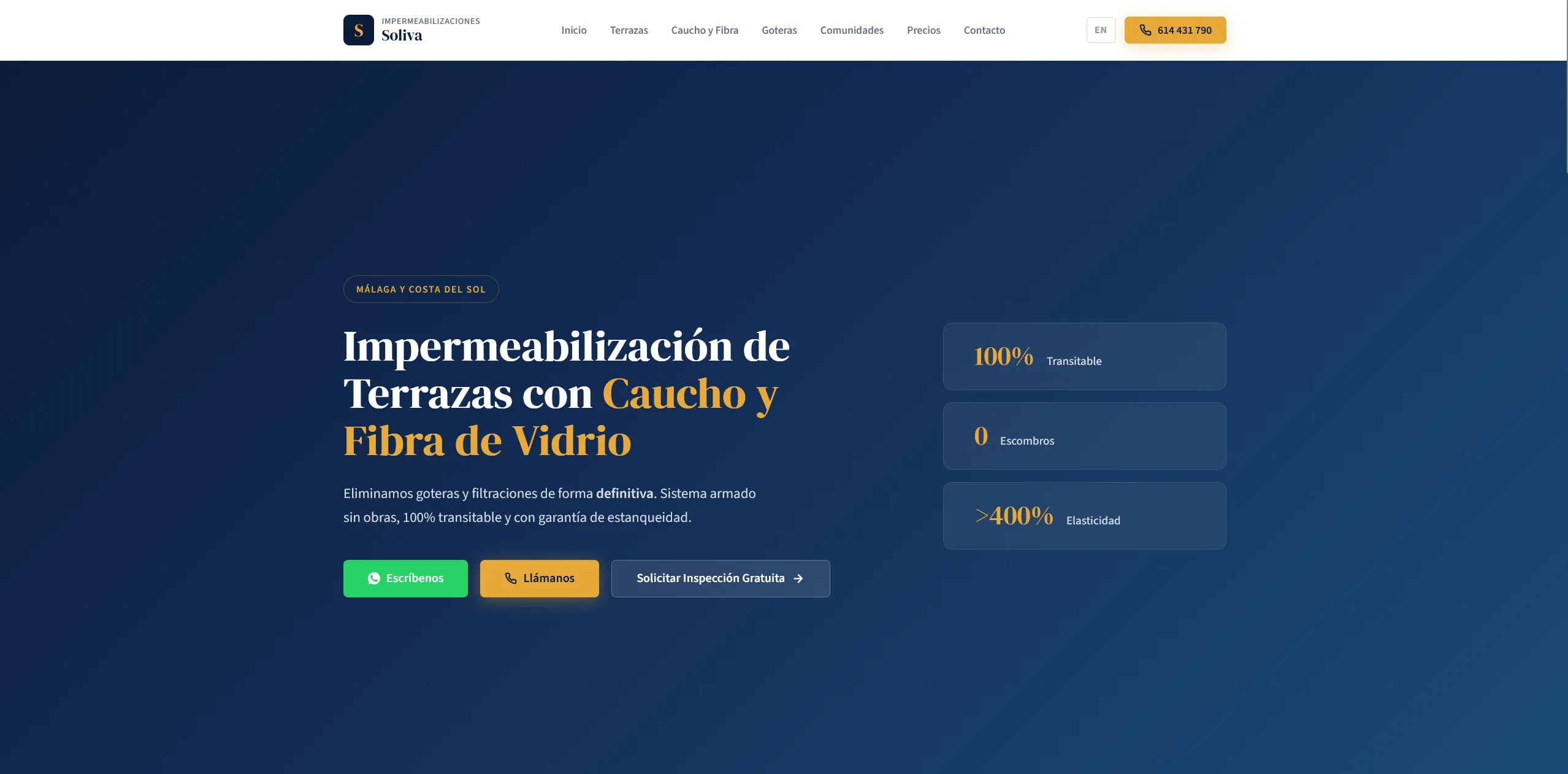 Captura de la web impermeabilizacionessoliva.com