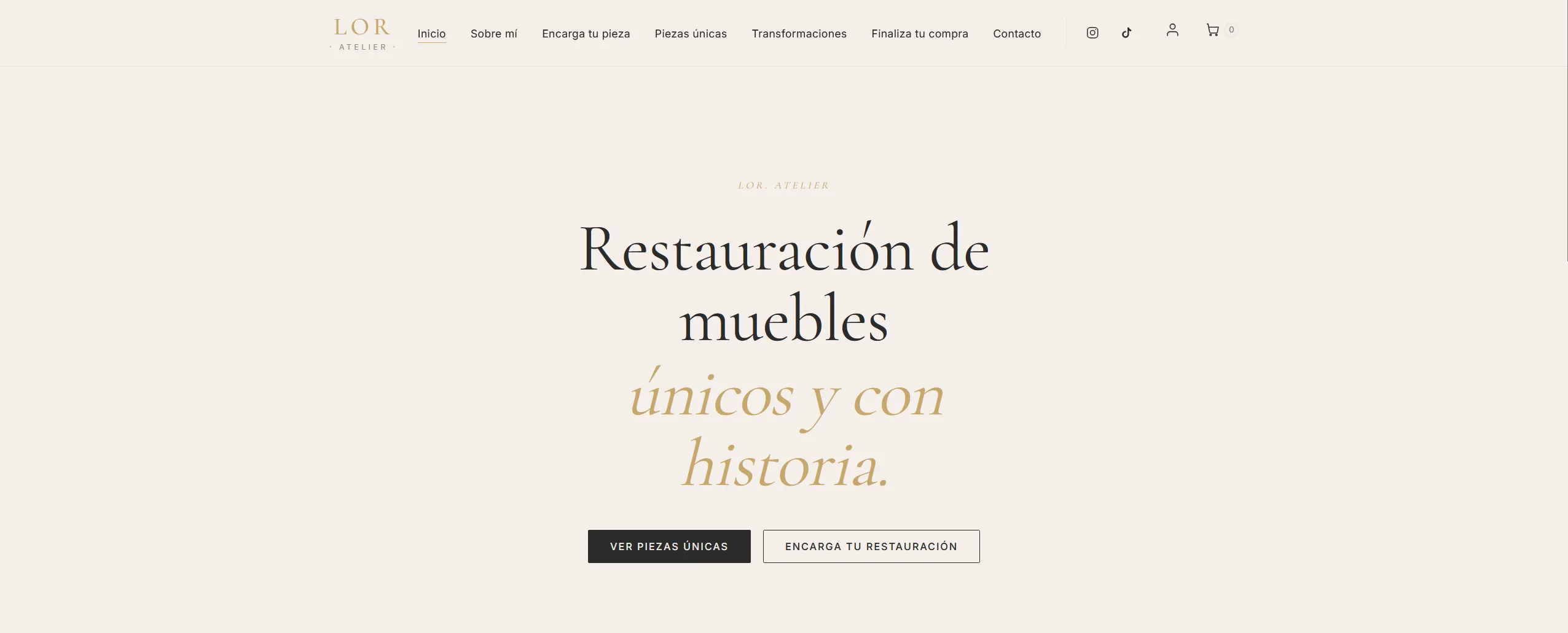 Captura de la web lorestaura.com